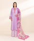 Women's Unstitched Purple Lawn 3 Piece Suit